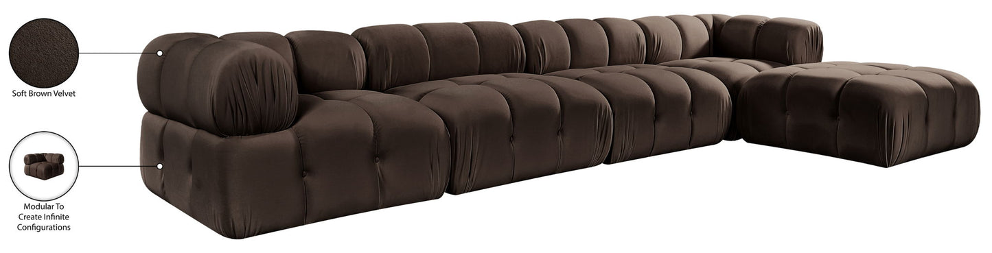 Orin - Fabric Velvet 5 Piece Modular Sectional