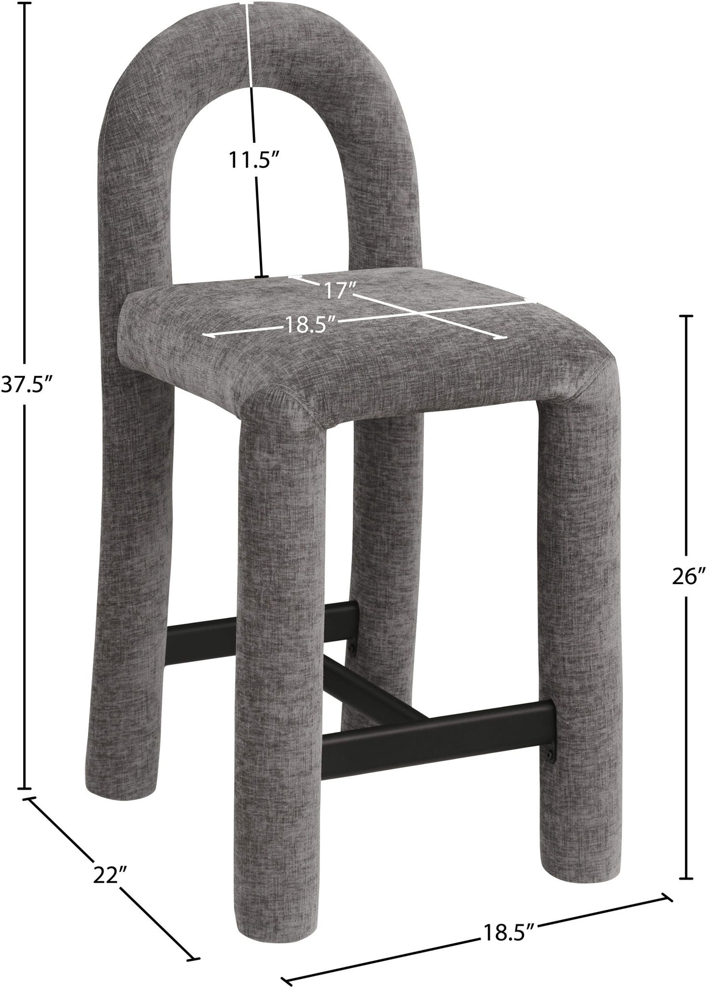 Amari - Chenille Fabric Stool