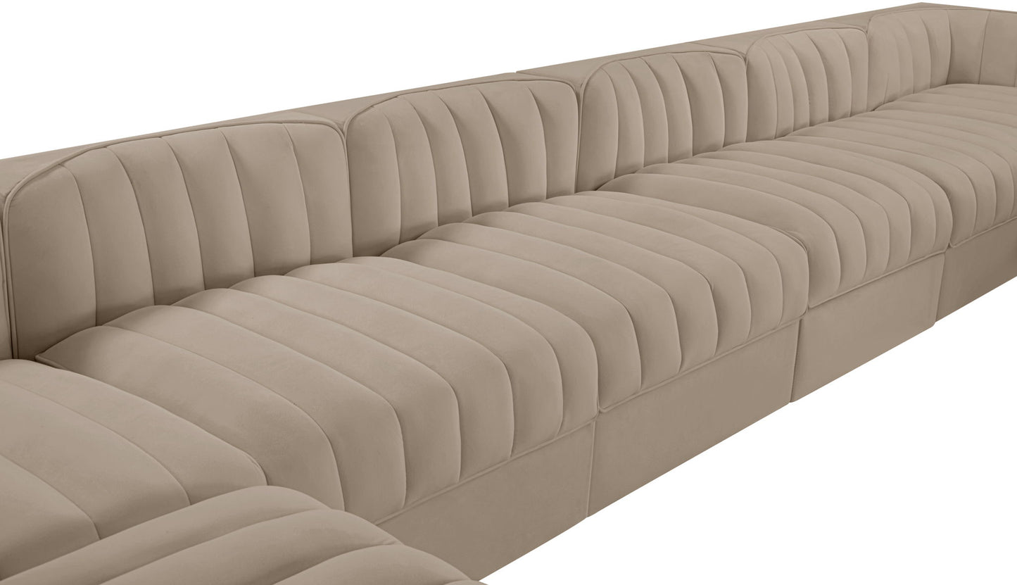 Rummi - Velvet Performance Fabric Upholstered 10 Piece Modular Sectional