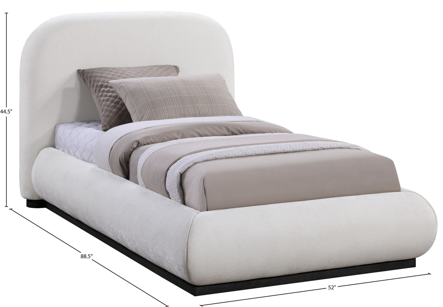 Vaughn - Chenille Bed With Black Base
