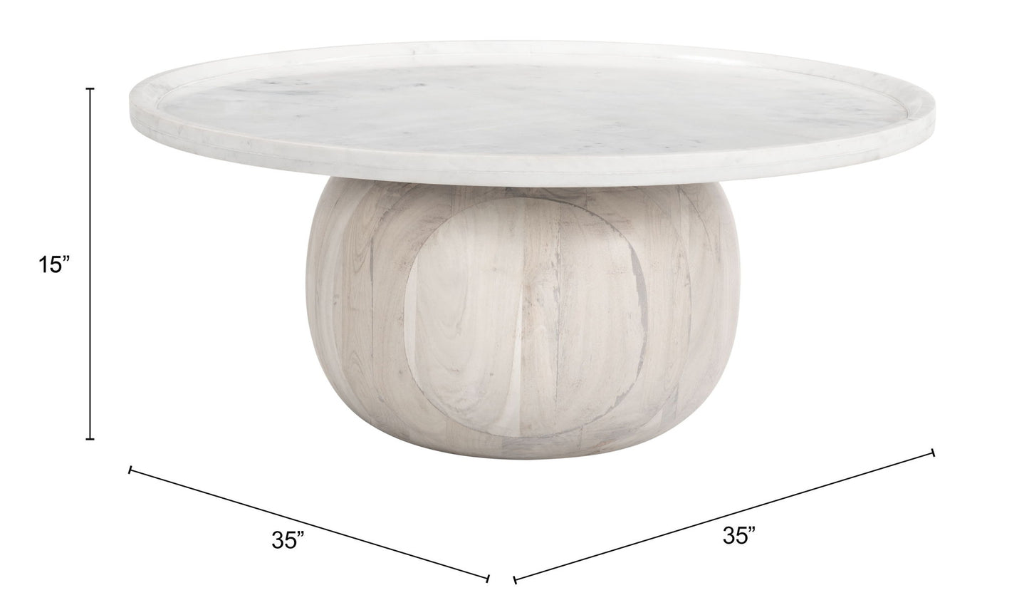 Savona - Coffee Table - White / Natural