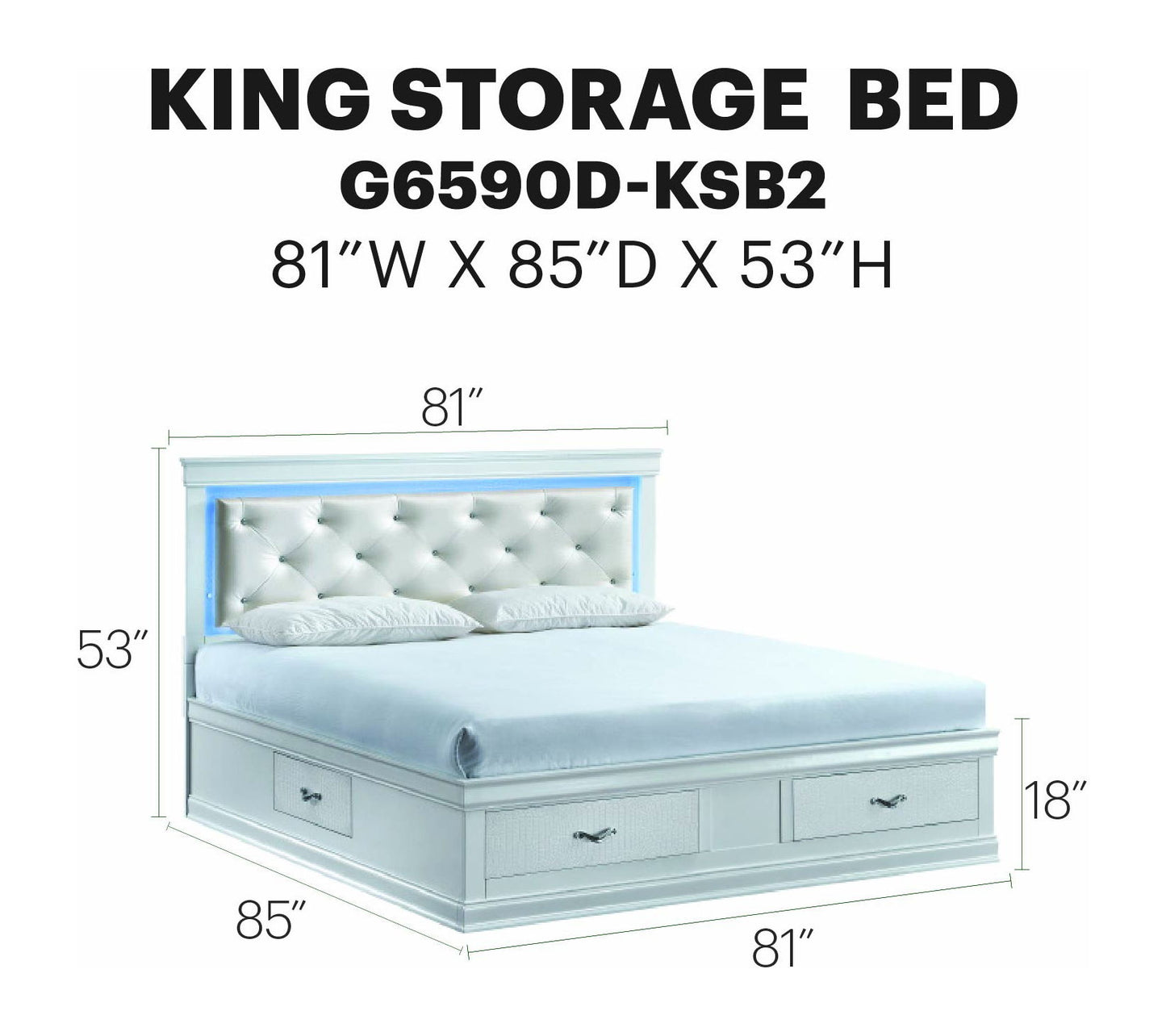 Glory Furniture - Lorana - Storage Bed