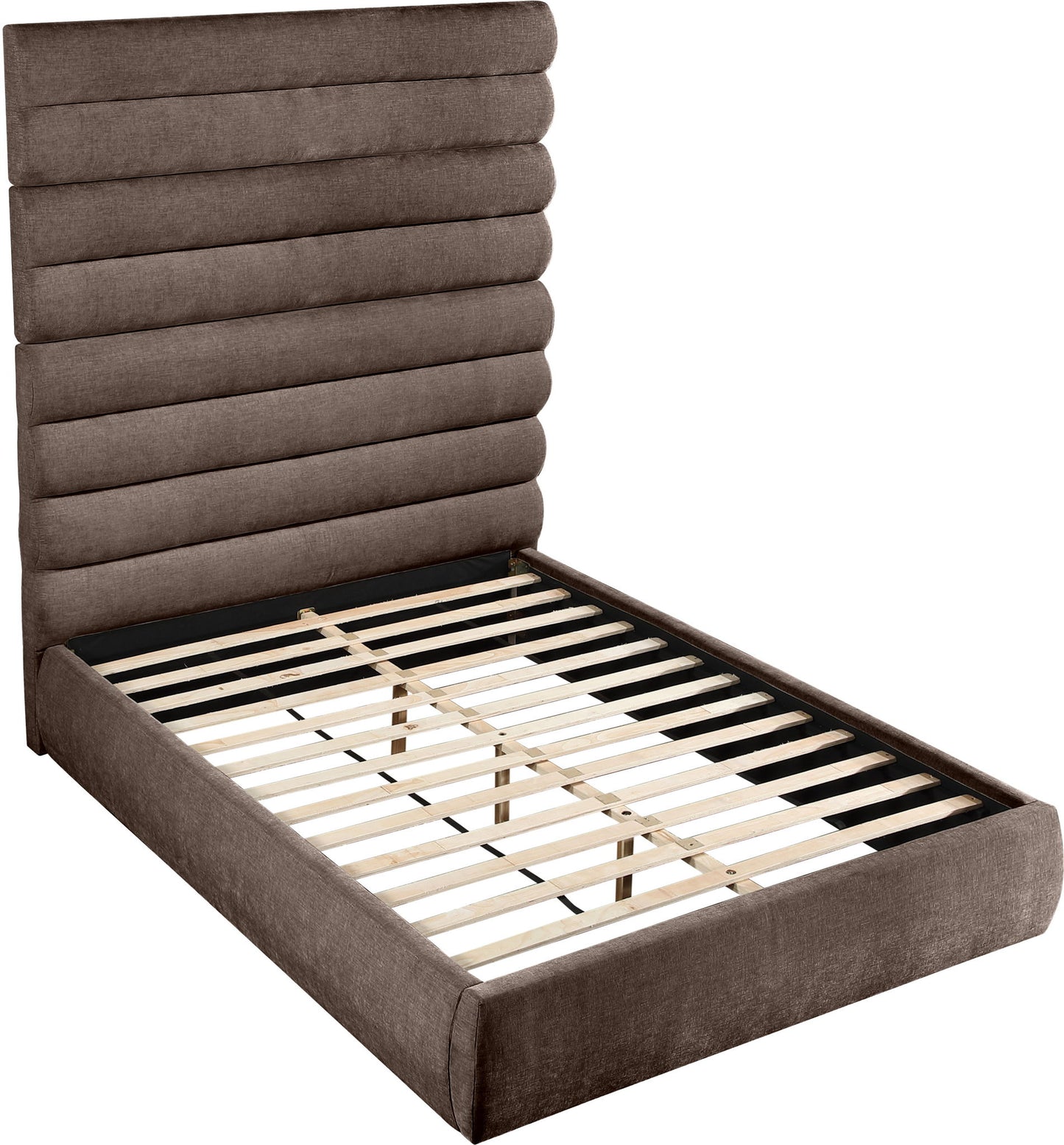 Adam - Chenille Fabric Bed With 89" Headboard
