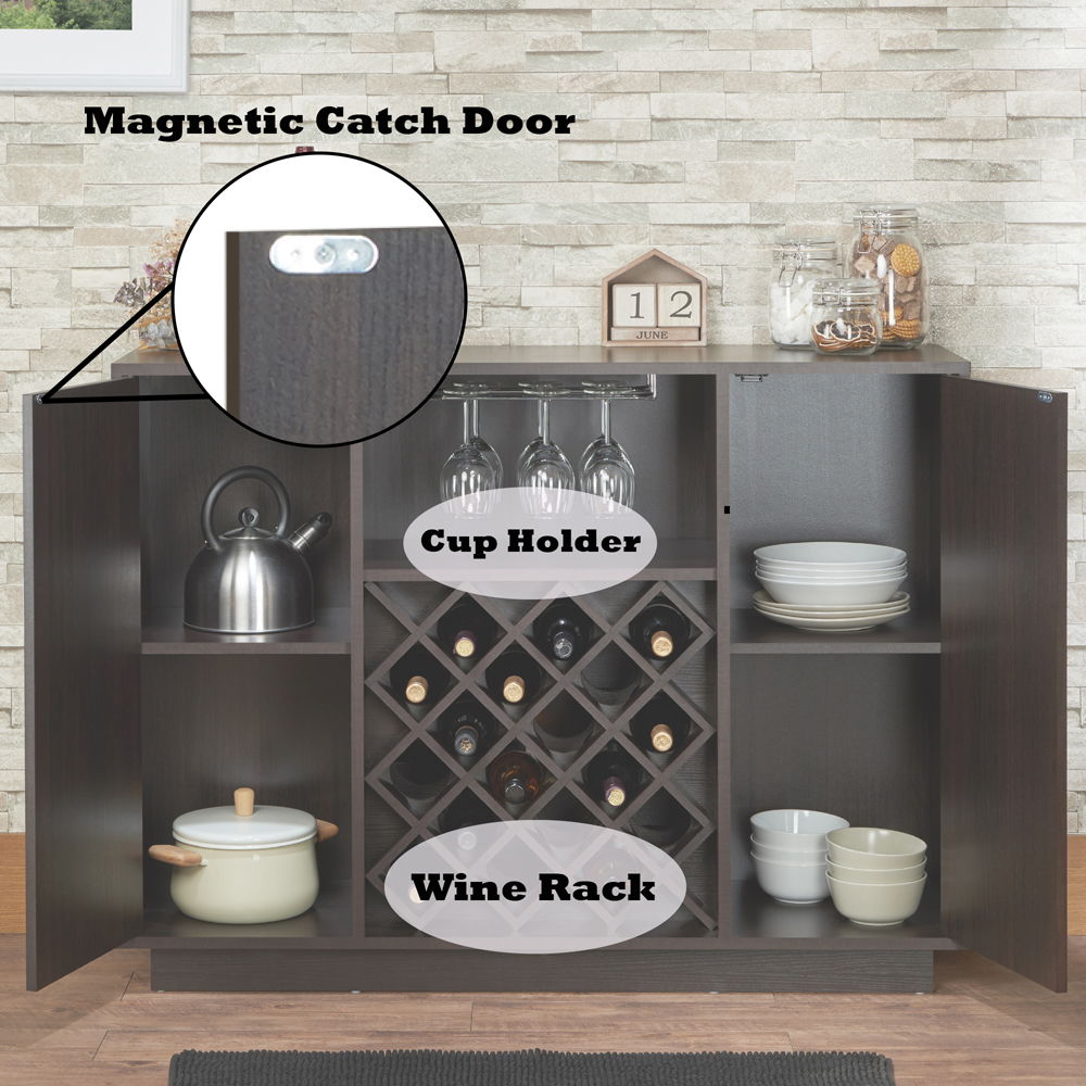 Hazen - 34.84" Wine Cabinet - Espresso