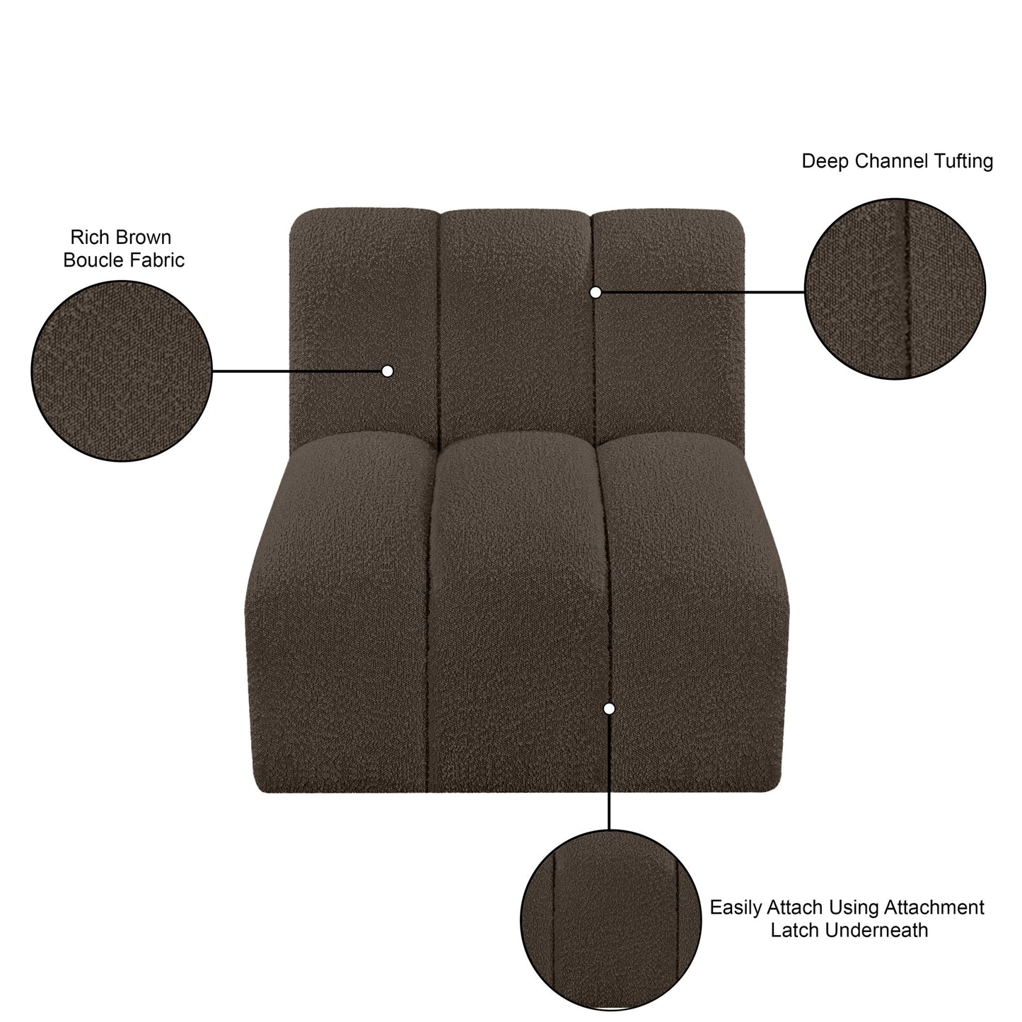 Arc - Boucle Fabric Straight Chair