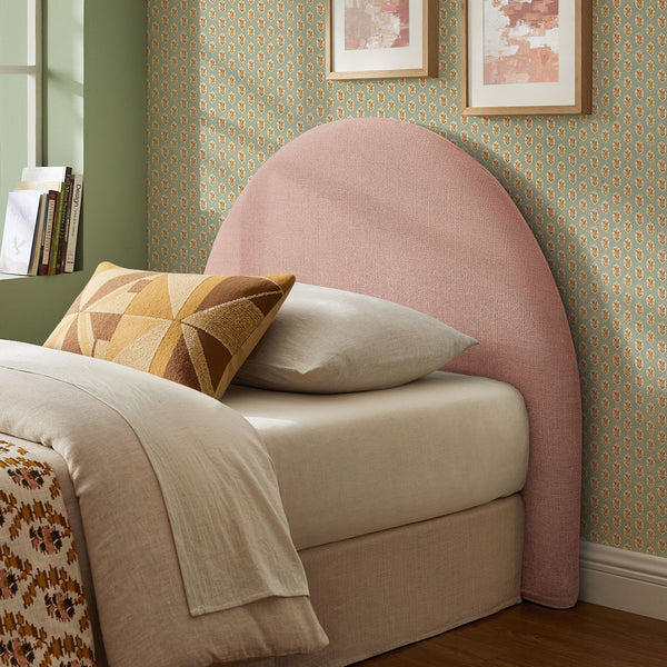 Modway Resort Queen Woven Upholstered Fabric Arched Headboard - Twin, Blush