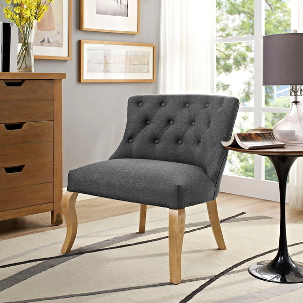 Royal Upholstered Fabric Armchair - Gray