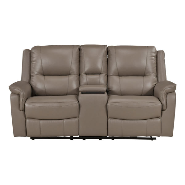 Haven Power Double Reclining Love Seat with Center Console, Hidden Arms Cup Holders, Charging Ports and Wireless Charger