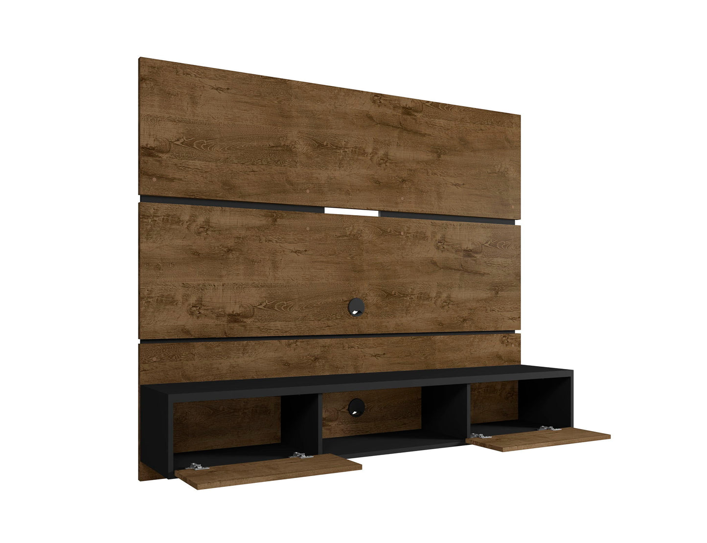 Vernon - TV Panel - Rustic Brown And Black