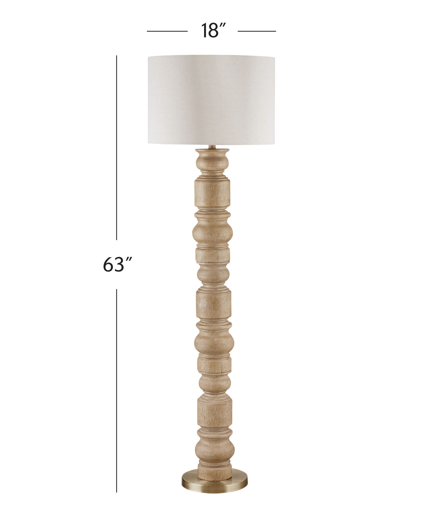 Helford - Floor Lamp - Light Brown / White