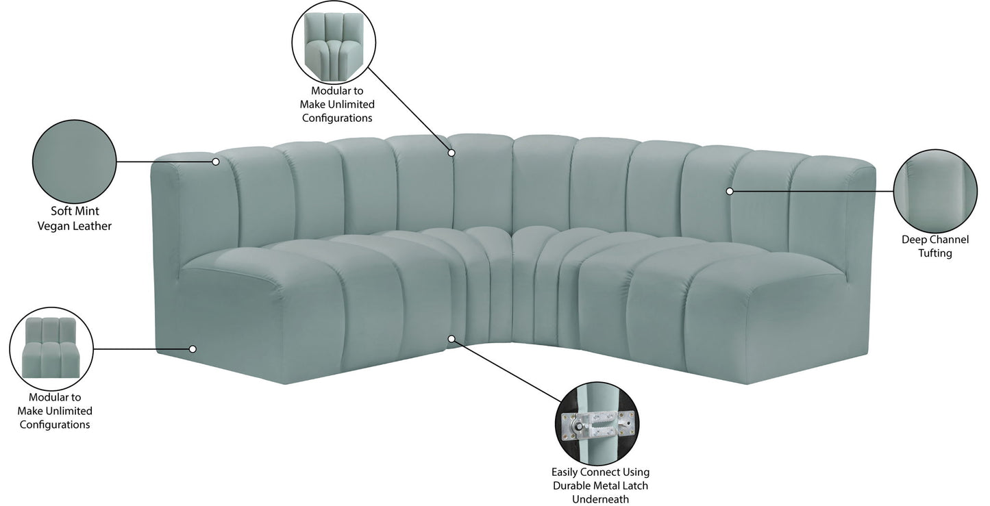 Arc - Faux Leather 4 Piece Corner Modular Sofa
