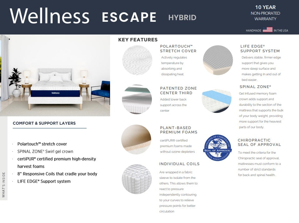 Wellness Escape Hybrid Mattress
