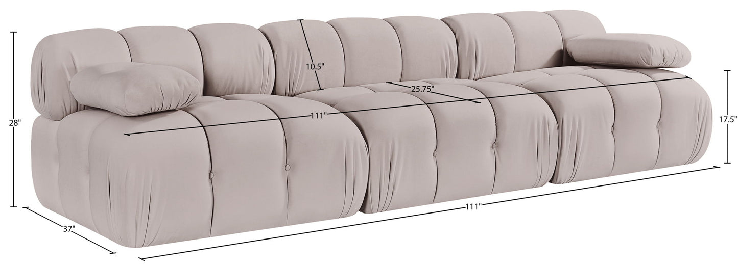 Orin - Velvet 3 Piece Modular Sofa