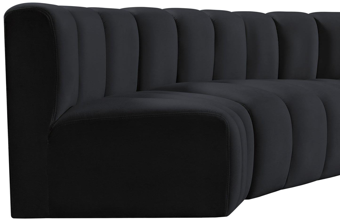 Arc - Velvet 4 Piece Curved Modular Sofa