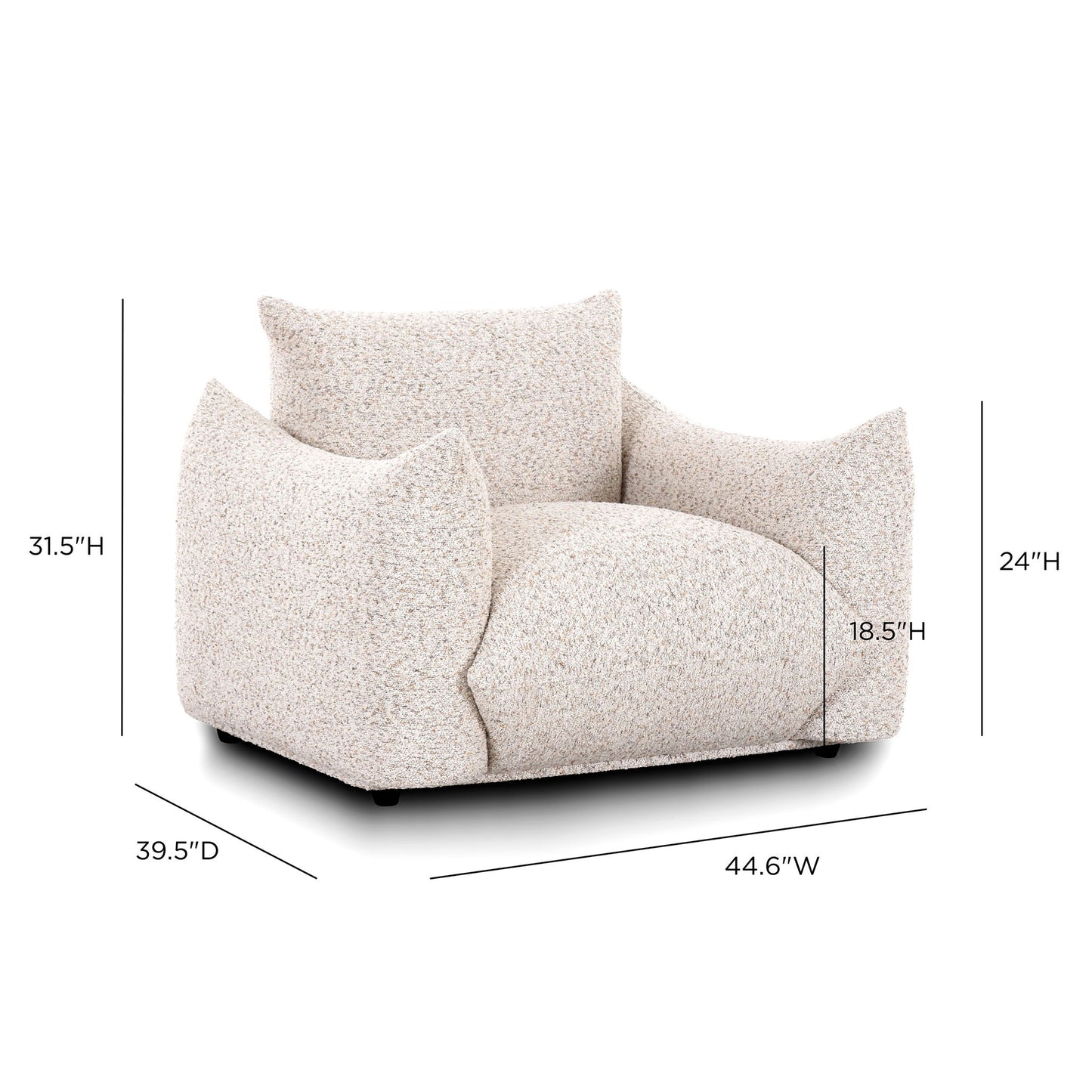 Saint Tropez - Nubby Fabric Armchair - Sand