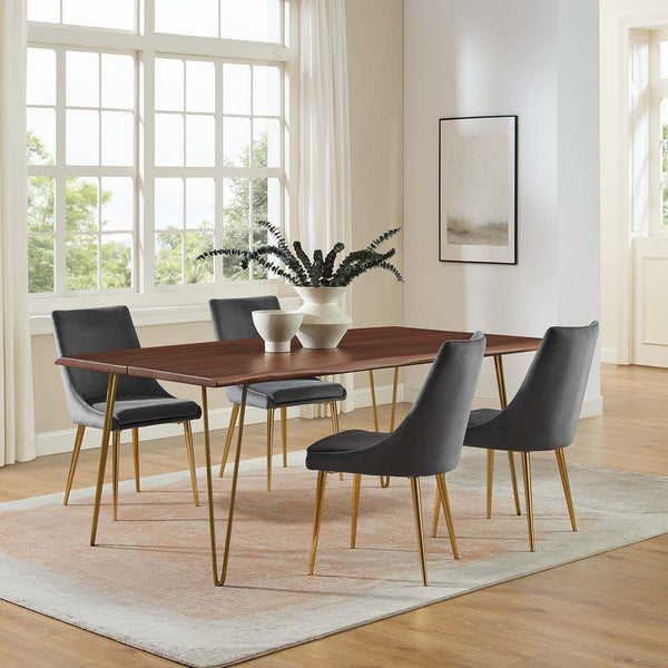 Ardor 74" Live Edge Acacia Wood Acacia Wood Dining Table - Gold Walnut
