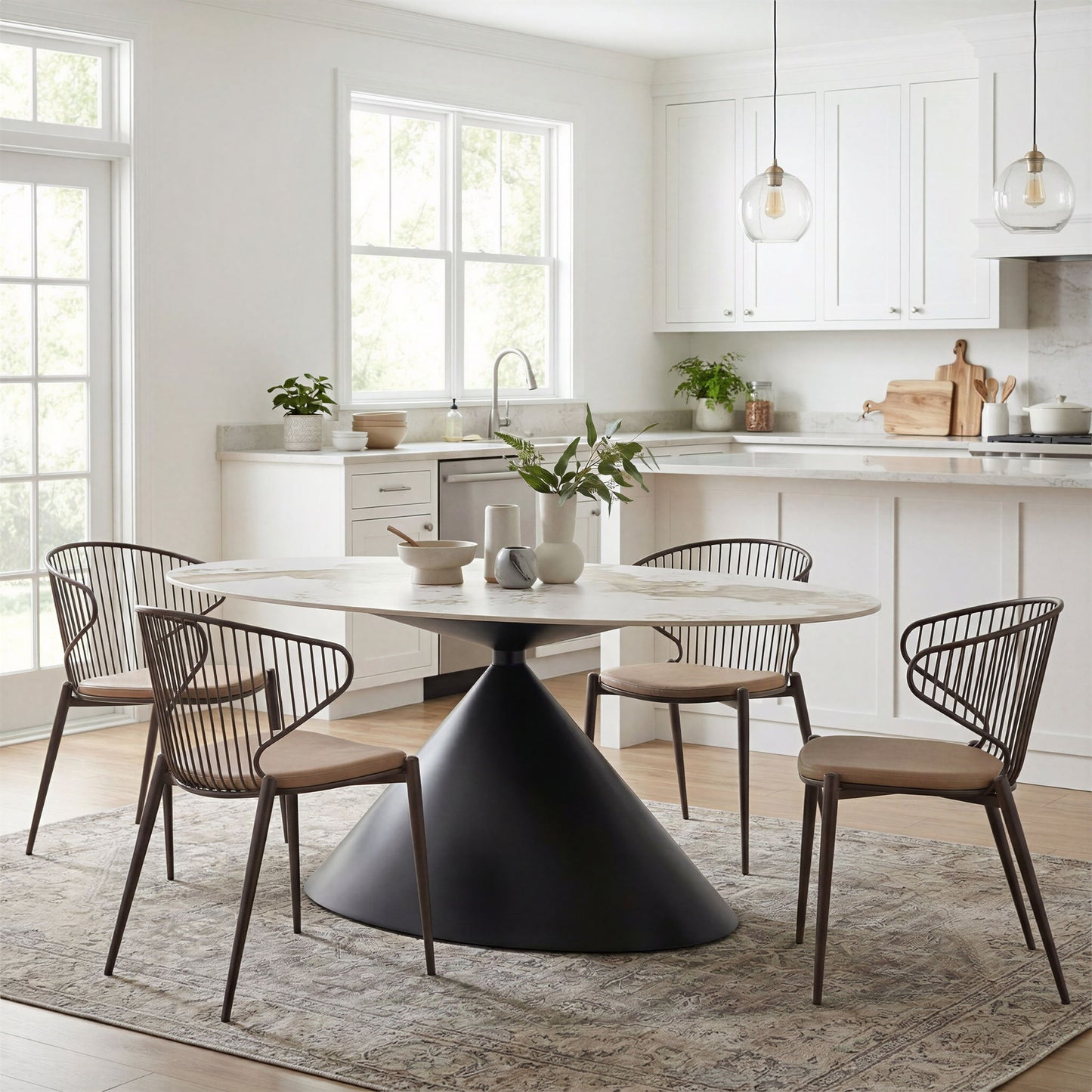 Armana - Dining Table - White / Brown