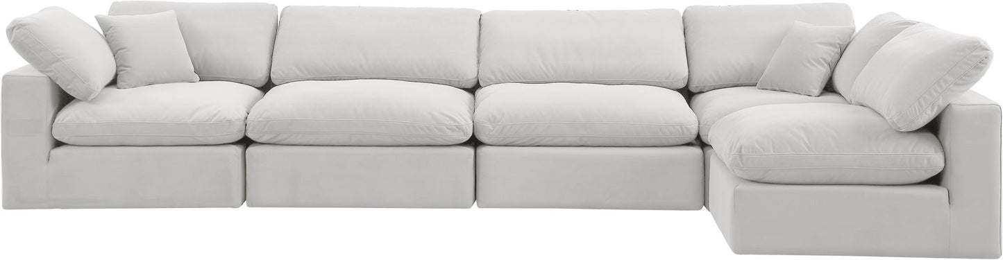 Comfy - 5 Piece Velvet Modular Sectional