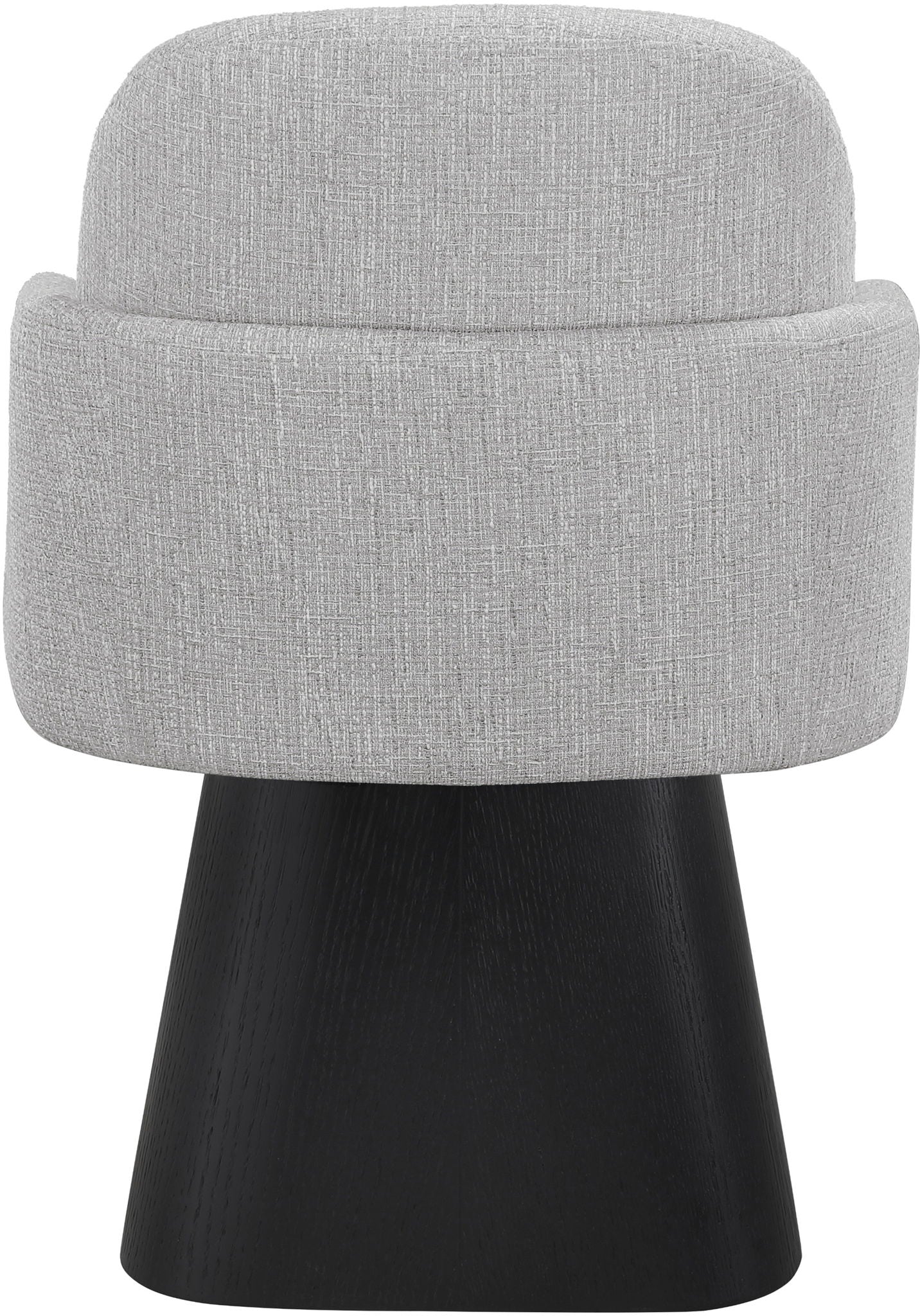 Marlowe - Linen Textured Fabric Upholstered Swivel Dining Arm Chair - Stained Black