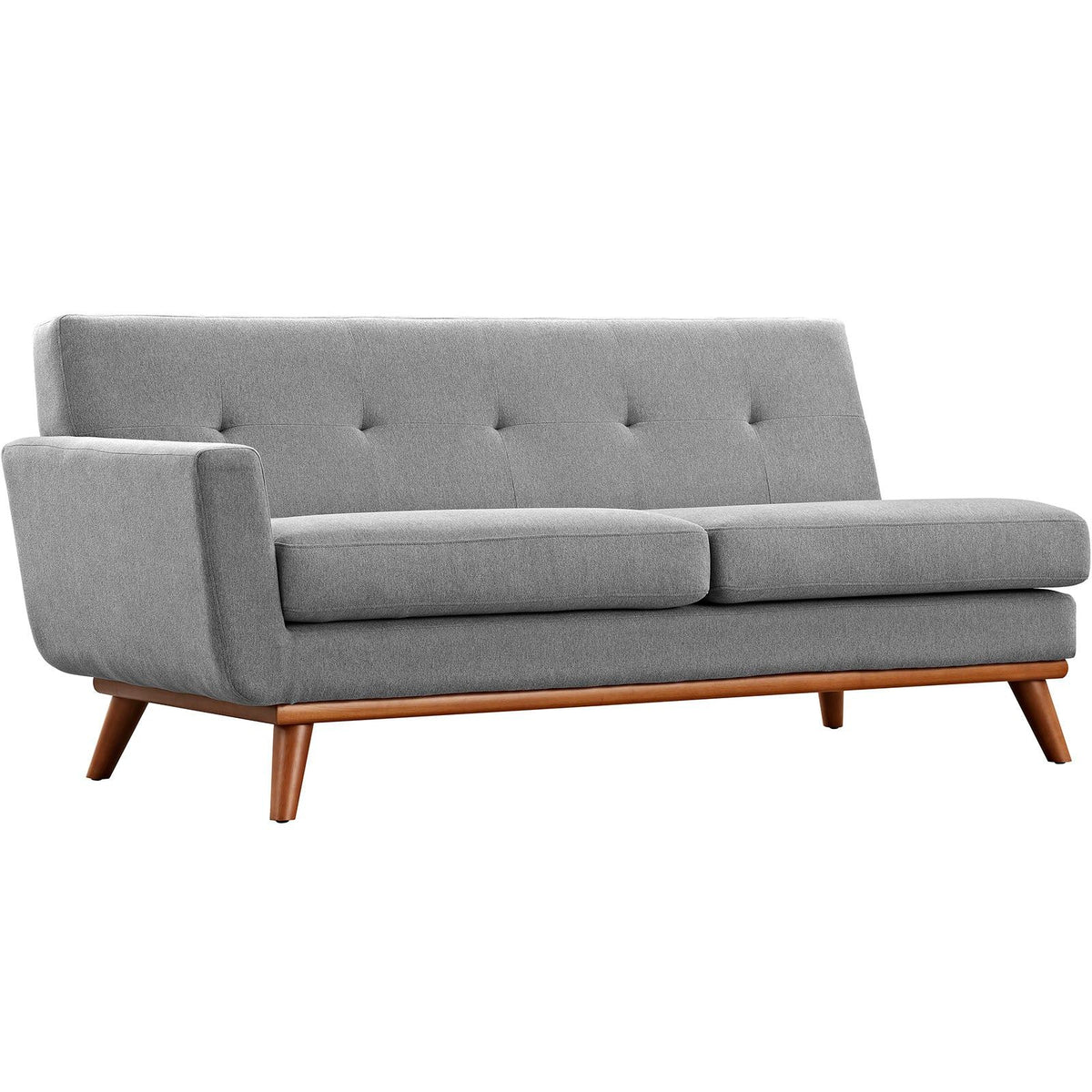 Engage Left-Arm Upholstered Fabric Loveseat - Expectation Gray