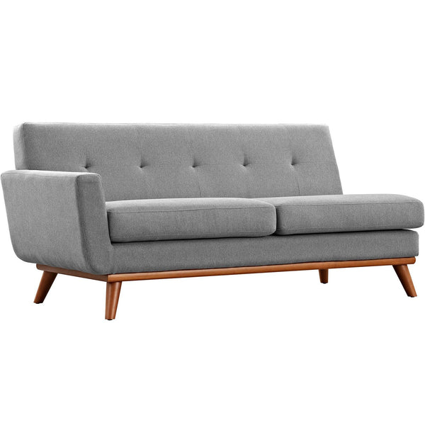 Engage Left-Arm Upholstered Fabric Loveseat - Expectation Gray