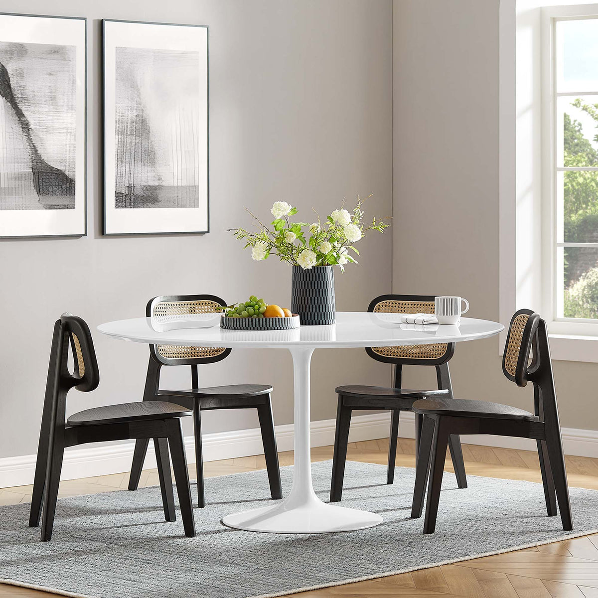 Lippa Round 60" Dining Table - Wood, White
