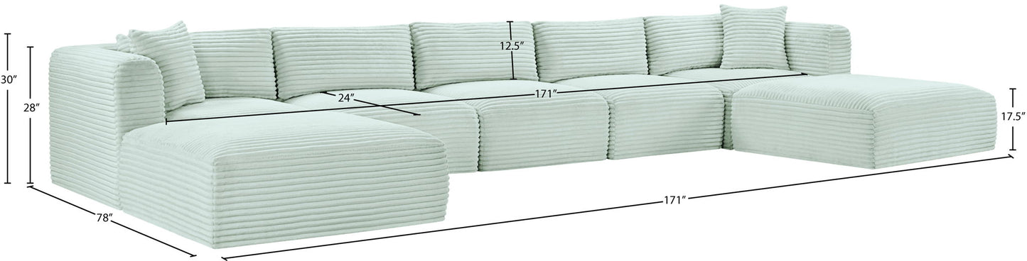 Shaggy - 7 Piece Modular Sectional With 2 Ottomans