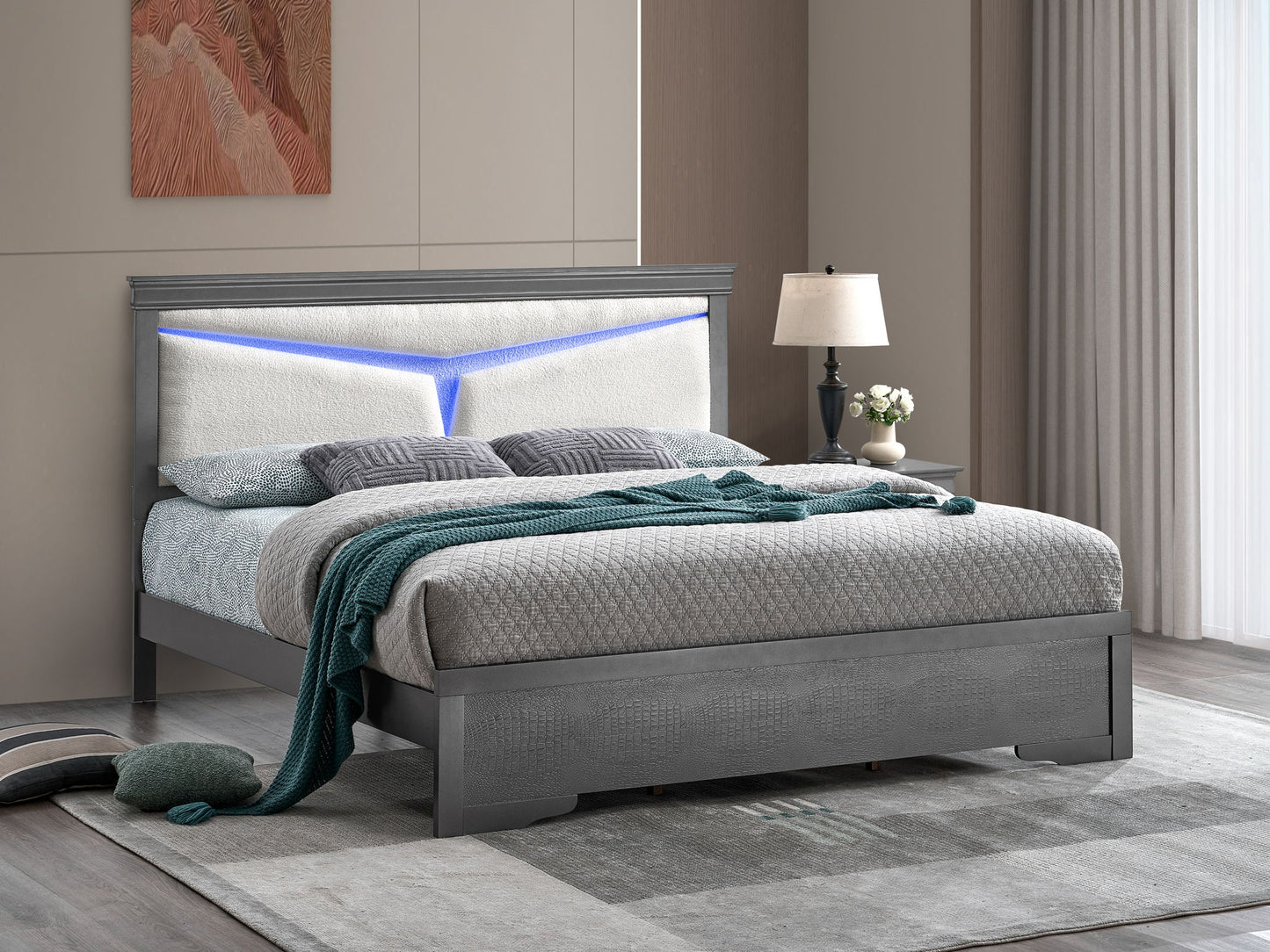Glory Furniture - Lorana - Bed With LED Headboard