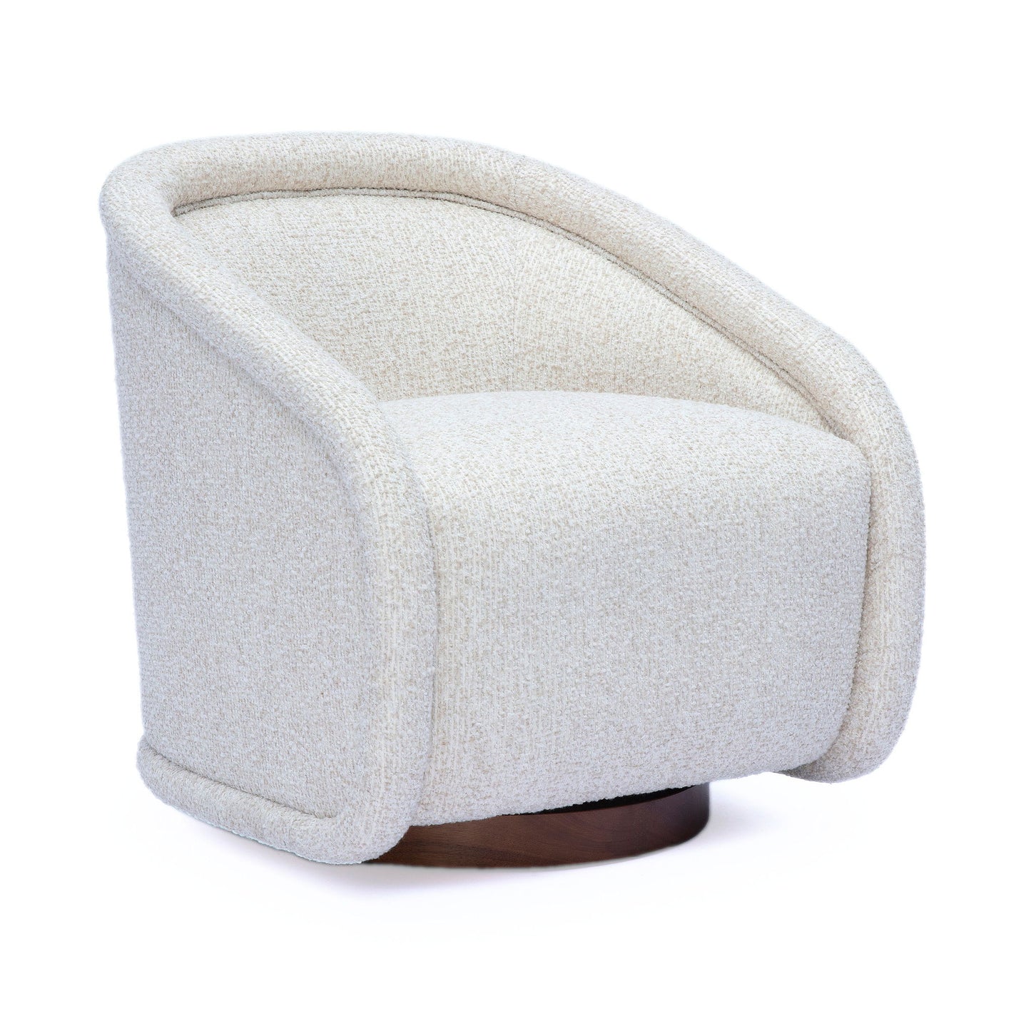 Clarke - Heavy Performance Boucle Swivel Accent Chair - Cream