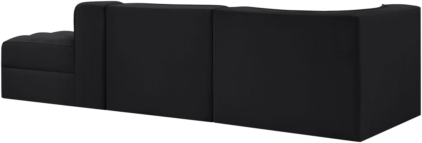 Rummi - Velvet Performance Fabric Upholstered 3 Piece Modular Sectional