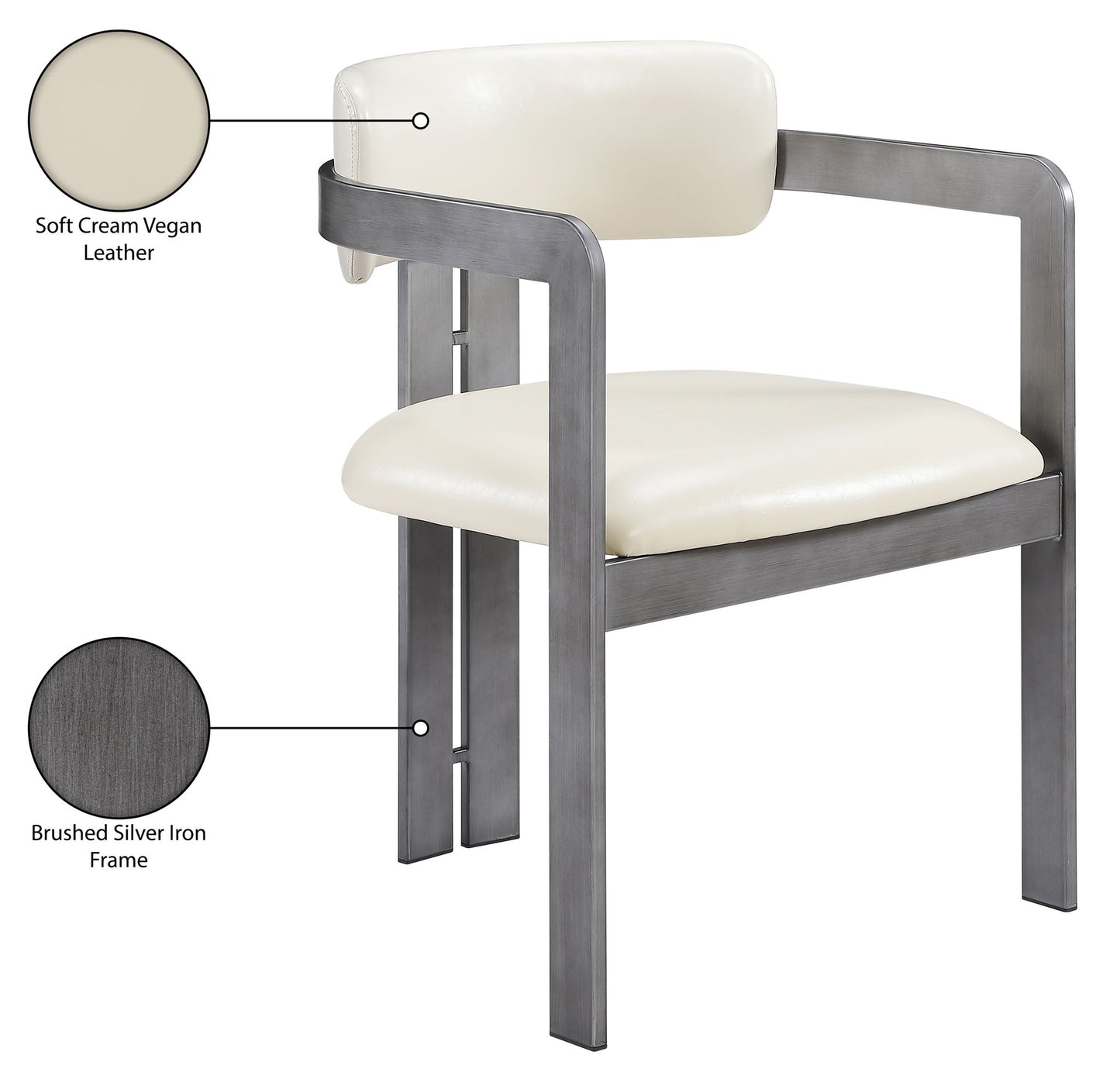 Aurum - Vegan Leather Upholstered Dining Chair With Gray Base (Set of 2)