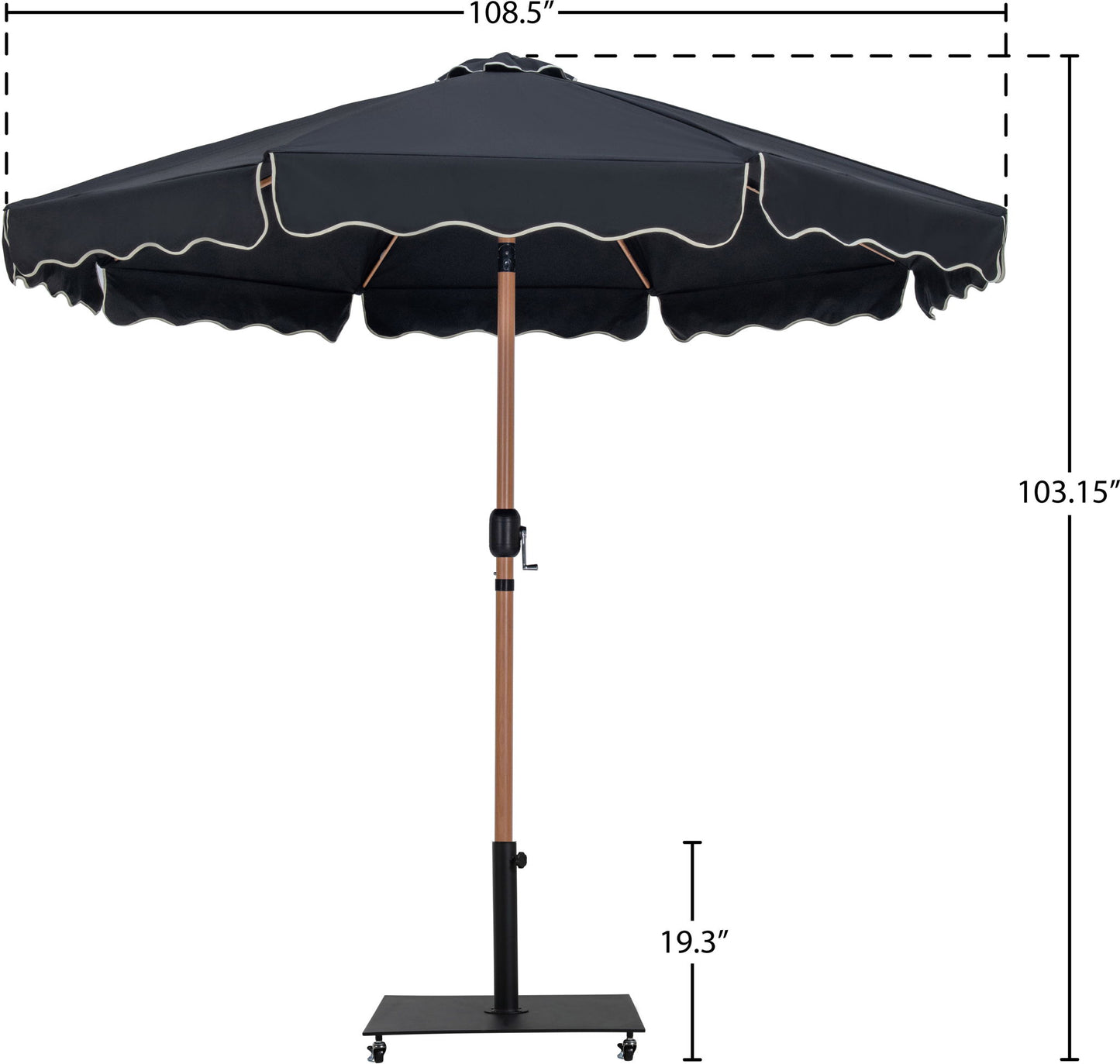 Amalfi - Aluminum Patio Umbrella - Black Base / Light Brown Pole