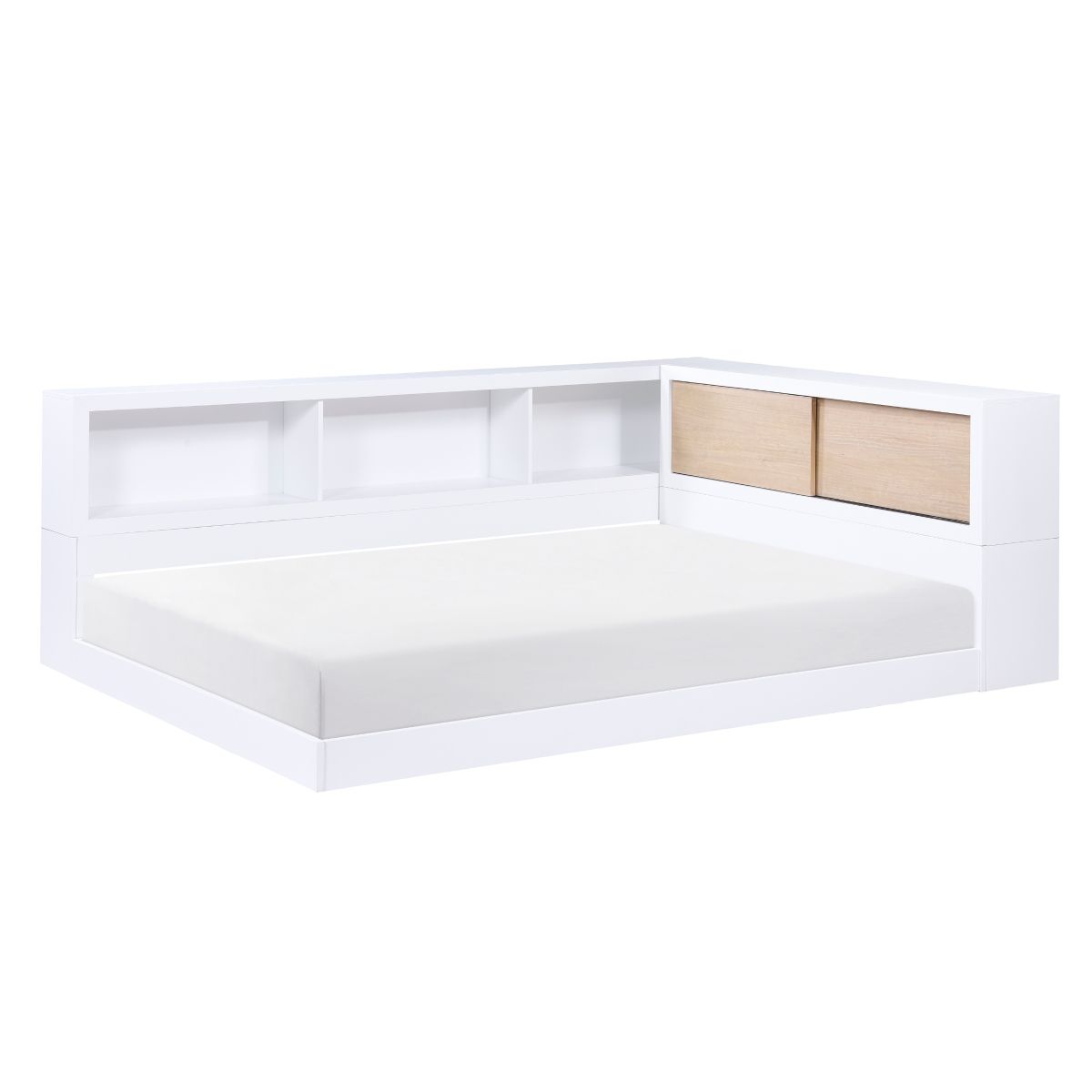 Asker Full Bookcase Corner Platform Bed