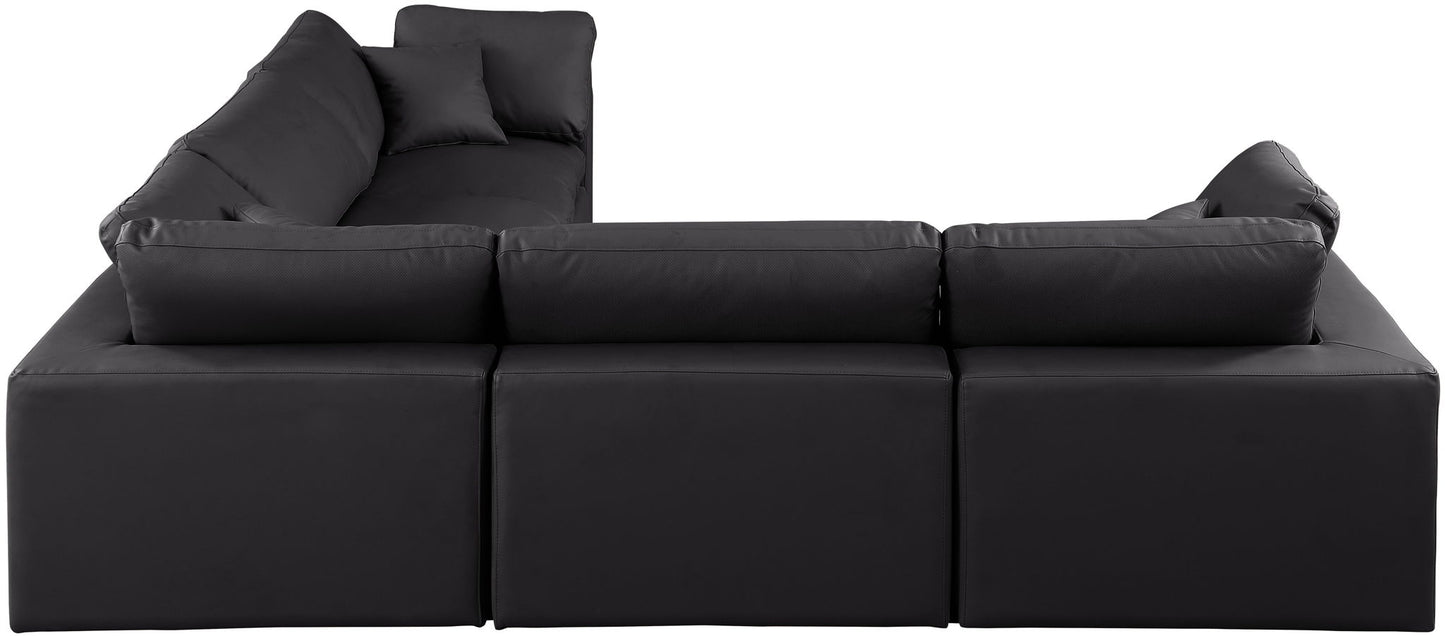Comfy - 5 Piece Faux Leather Modular Corner Sectional