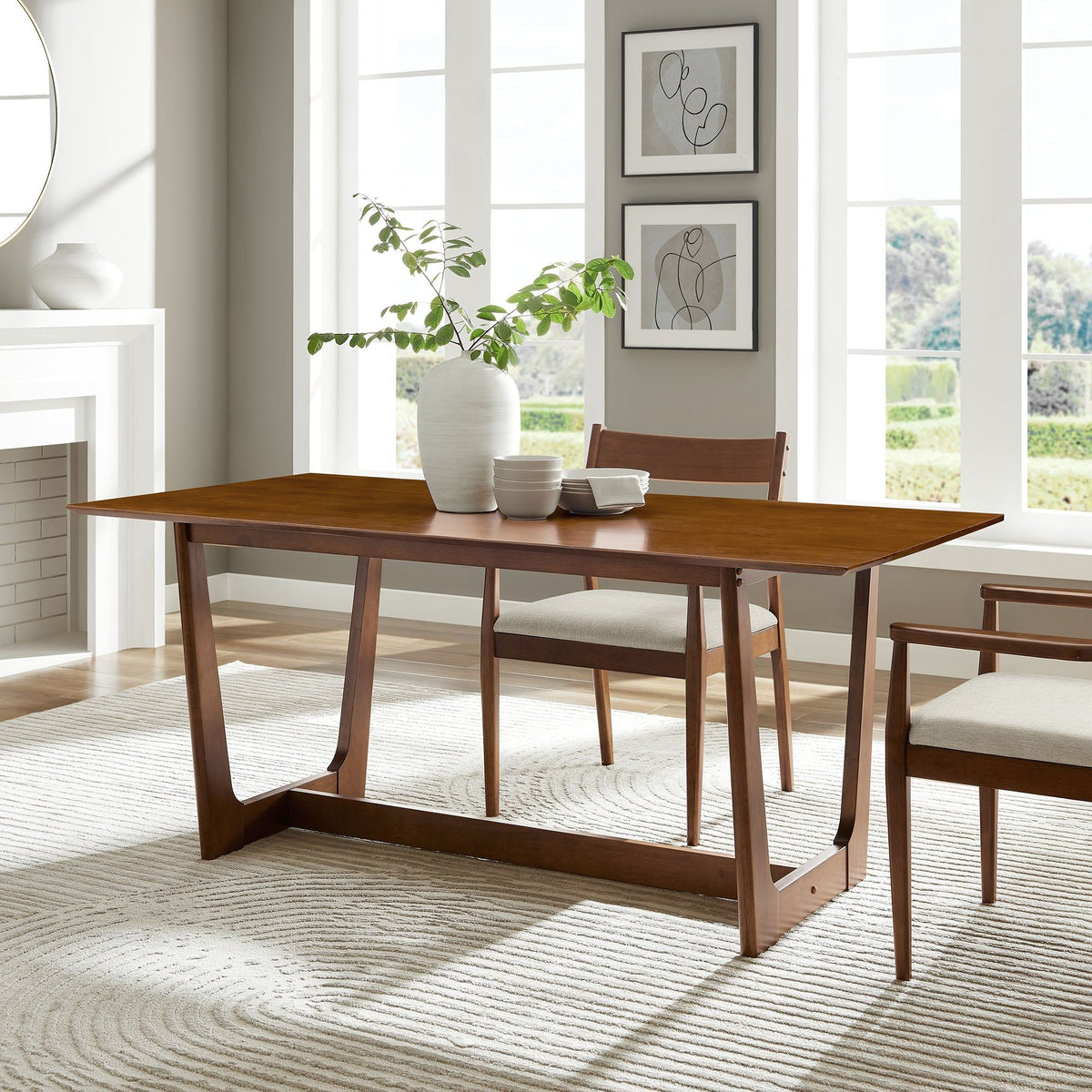 Solara 71" Rectangle Wood Dining Table - Walnut