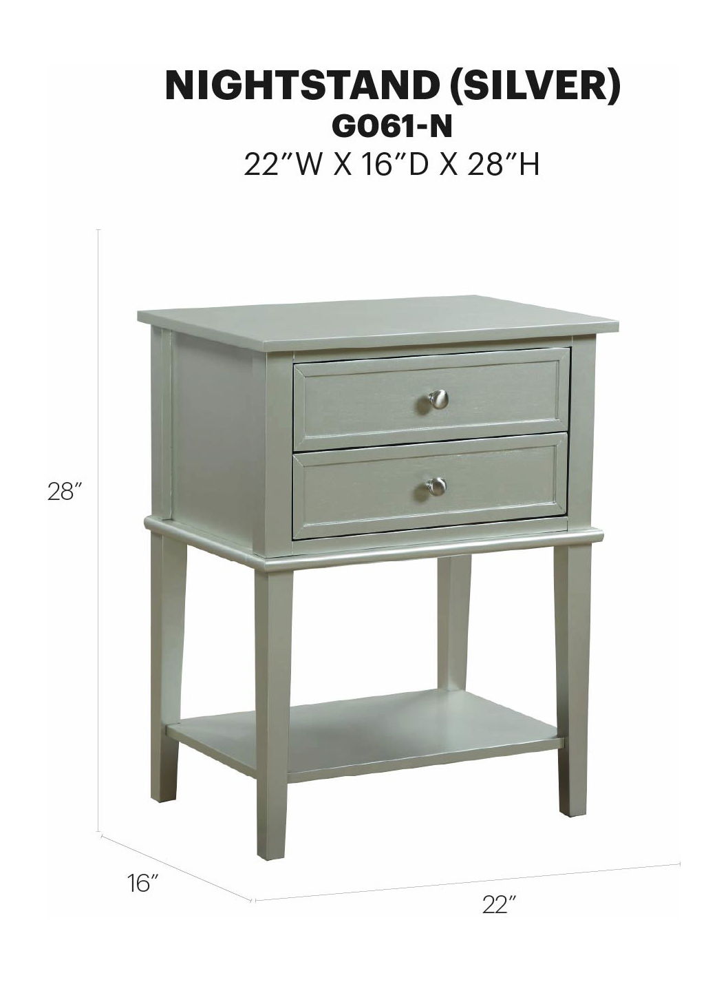 Glory Furniture - Newton - Nightstand