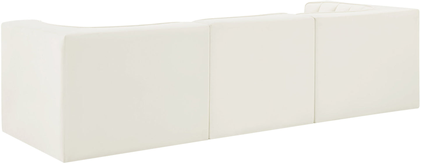 Rummi - Velvet Performance Fabric Upholstered 3 Piece Modular Sofa