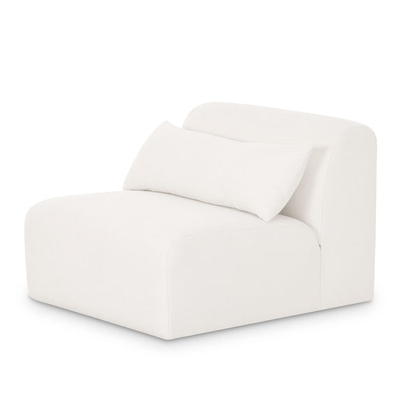 Tarra - Chenille Modular Armless Chair - Cream