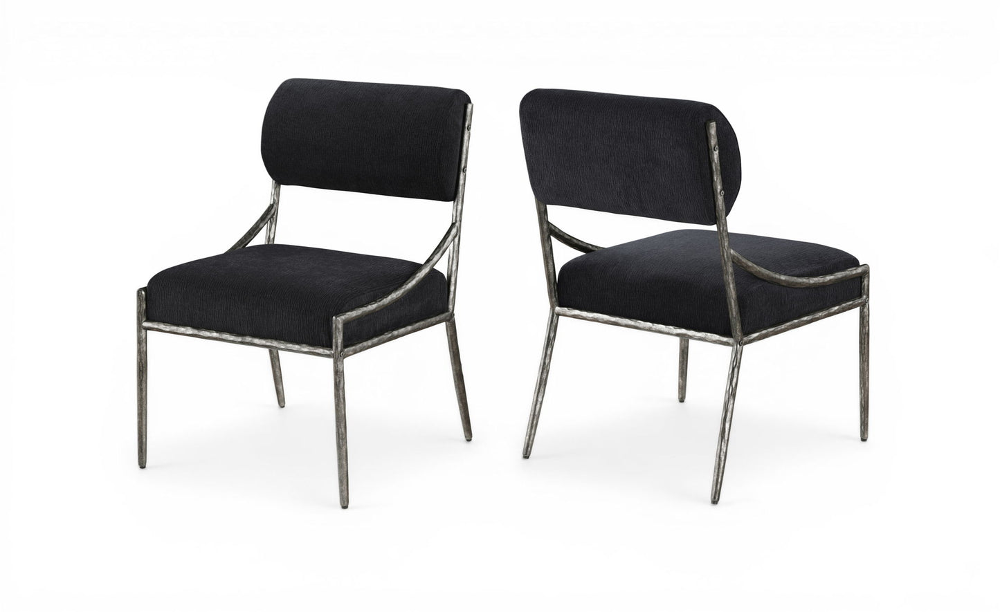 Bastille - Upholstered Dining Side Chair (Set of 2) - Silver Frame