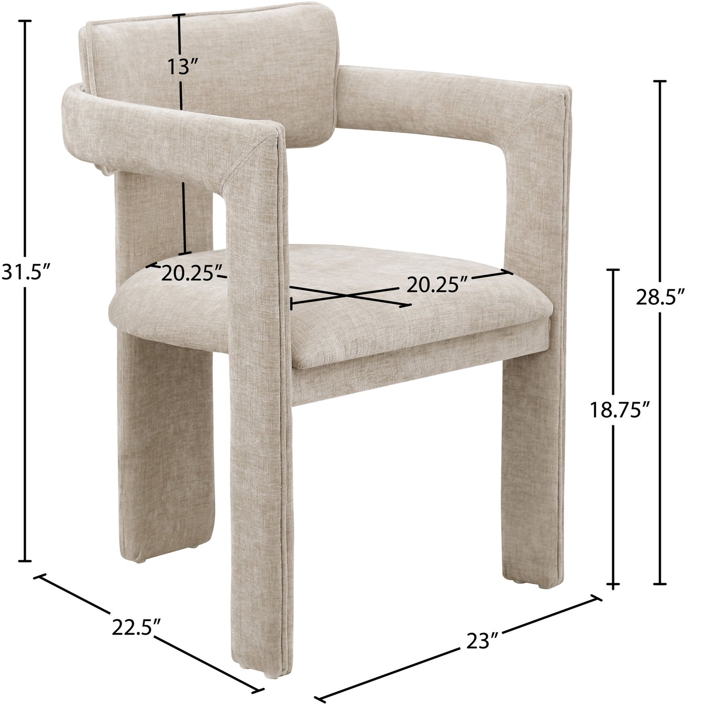Brenda - Chenille  Dining Chair (Set of 2)