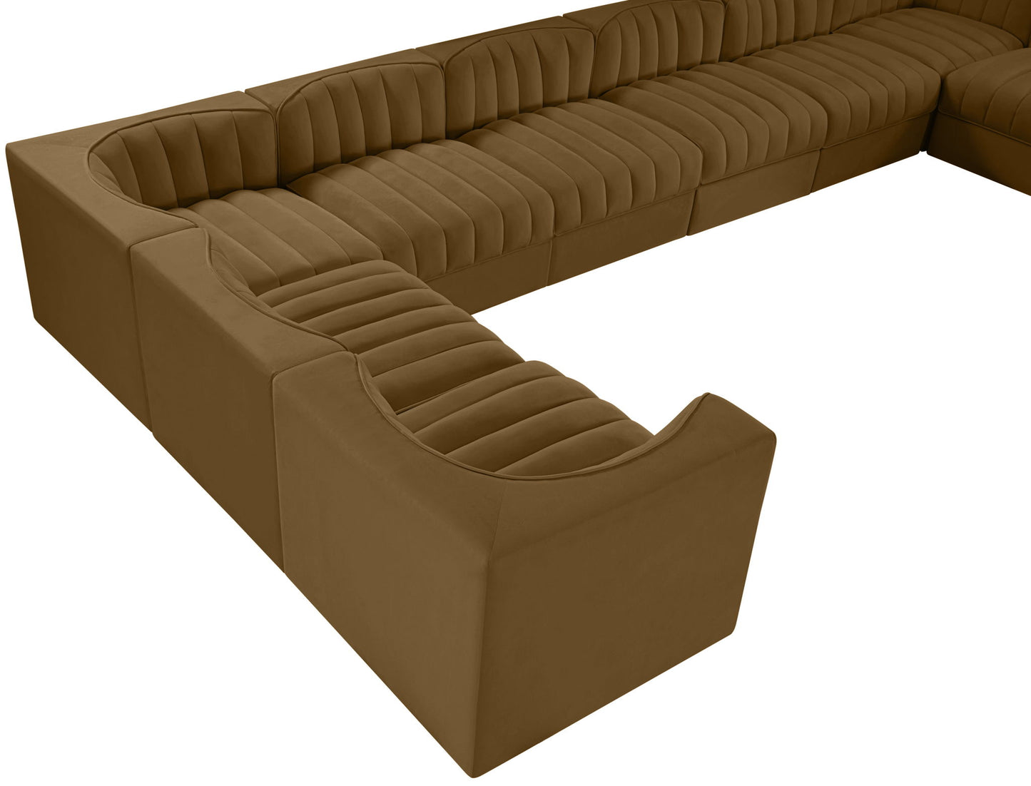 Rummi - Velvet Performance Fabric Upholstered 10 Piece Modular Sectional