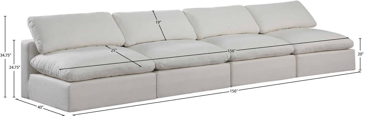 Comfy - Linen Modular Armless Sofa 4 Seats