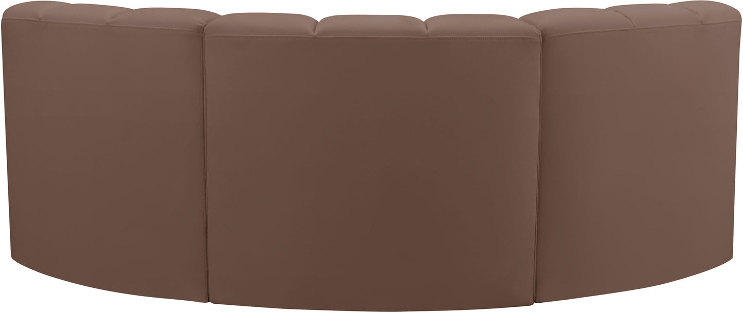 Arc - Faux Leather 3 Piece Modular U-Shaped Sofa