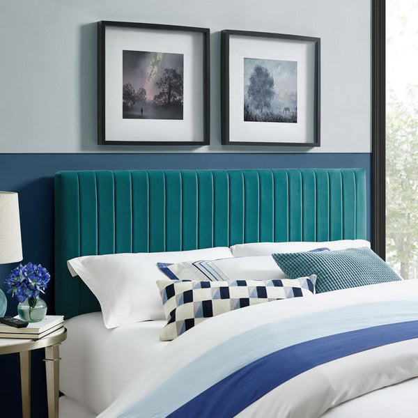 Keira Performance Velvet Headboard - Full/Queen, Teal