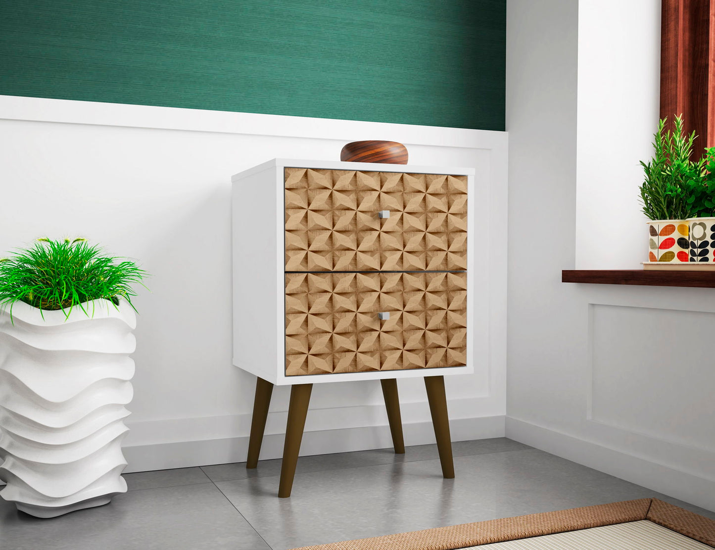 Manhattan Liberty - Nightstand Wtth White Frame