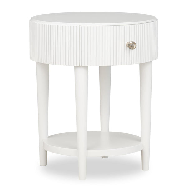 Adeline - Round Nightstand - Cloud White