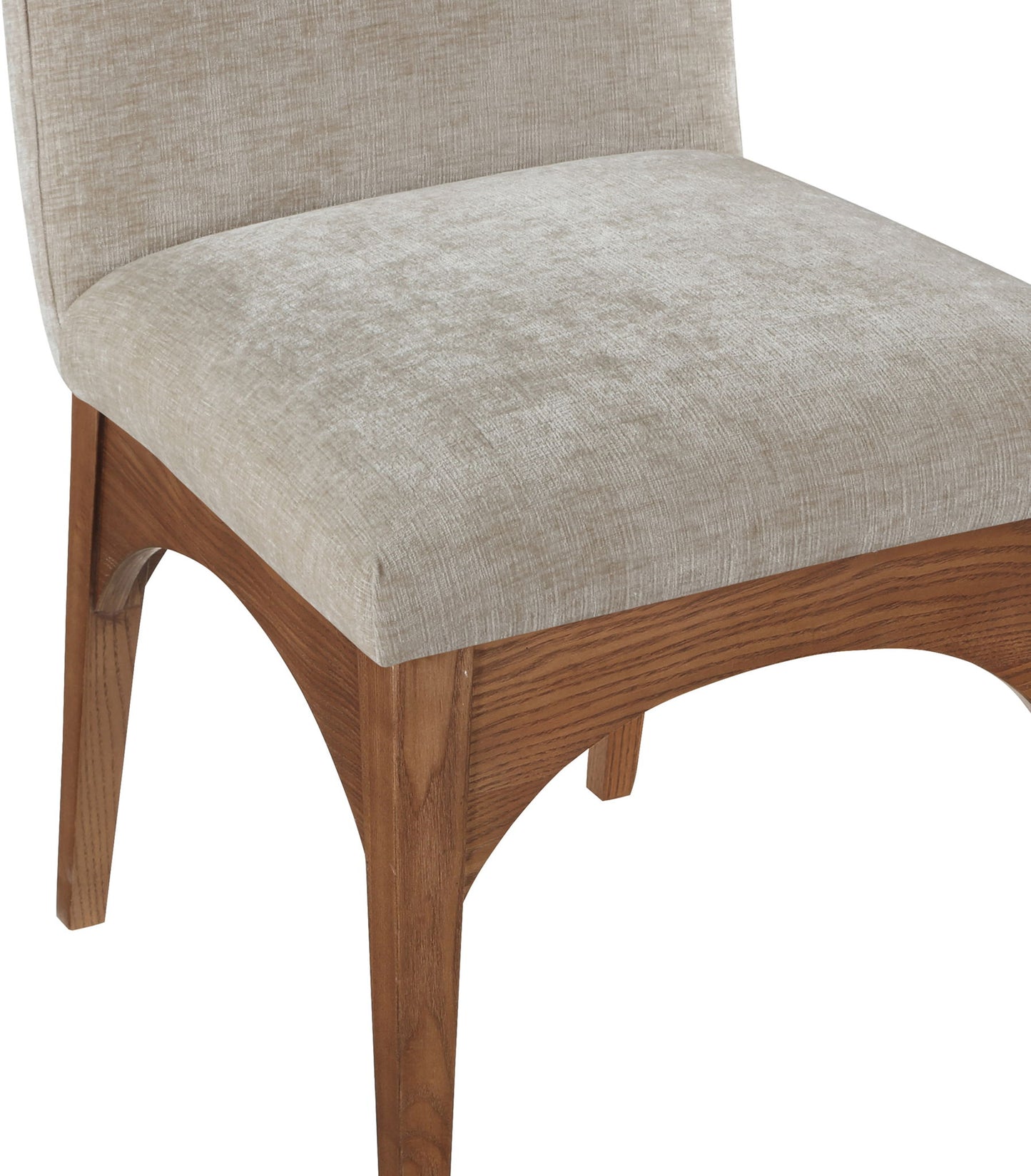 Waldorf - Chenille Dining Side Chair With Brown Legs
