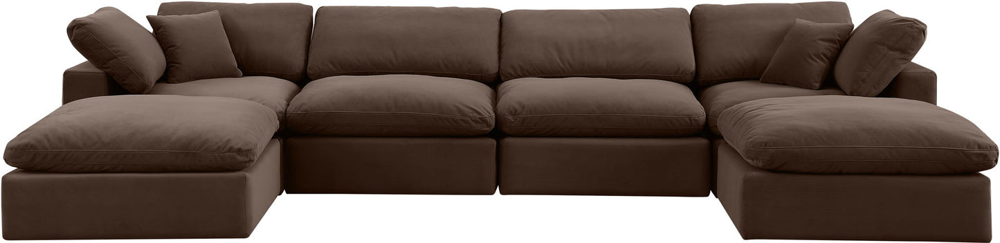 Comfy - 6 Piece Velvet Modular Double Chaise Sectional