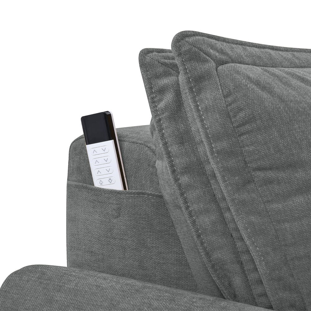 Eaden - Power Sofa With Sleeper - Gray Chenille