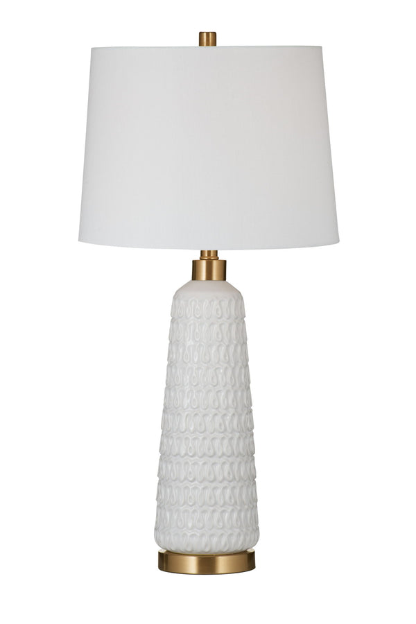 Durham - Table Lamp - White / Gold